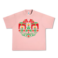 Salmon swedish dala horse folk art t shirt Urban Heavy Tee - linhVisuals