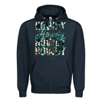 Navy Howdy Cowhide Turquoise Zipper Hoodie - Jasminsmagicworld