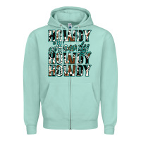 Seafoam Howdy Cowhide Turquoise Zipper Hoodie - Jasminsmagicworld