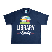 Navy womens funny library lady librarian library assistant t shirt Urban Heavy Tee - linhVisuals