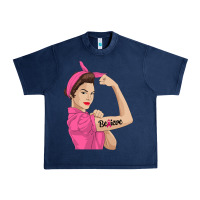 Navy believe cancer awareness women gift Urban Heavy Tee - linhVisuals