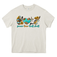 Cream peace love bull skull bbs Heavy Core Tee - BundleAndBundleShop