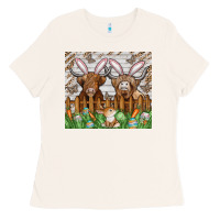 Bone easter cow Ladies Tee - CowhideDigitalArt
