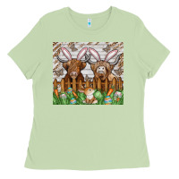 Matcha easter cow Ladies Tee - CowhideDigitalArt