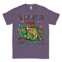 Lavender Life Is Better With Coffee And Plants Cactus Coffe Classic Tee - FaDigitalArtStudio