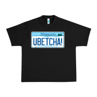 Black ubetcha (you betcha) minnesota license plate t shirt Urban Heavy Tee - linhVisuals