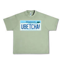Oil Green ubetcha (you betcha) minnesota license plate t shirt Urban Heavy Tee - linhVisuals