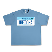 Pebble Blue ubetcha (you betcha) minnesota license plate t shirt Urban Heavy Tee - linhVisuals