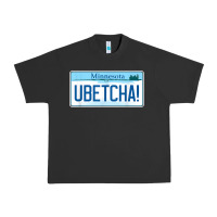 Pigment Black ubetcha (you betcha) minnesota license plate t shirt Urban Heavy Tee - linhVisuals