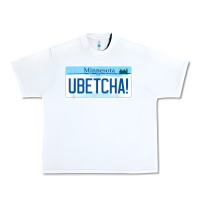 White ubetcha (you betcha) minnesota license plate t shirt Urban Heavy Tee - linhVisuals