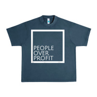 Midnight Navy people over profit democratic socialism pro socialist symbol t shirt Urban Heavy Tee - linhVisuals
