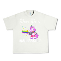 Pistachio womens pew madafakas funny fantasy unicorn with rainbow gun   white v Urban Heavy Tee - linhVisuals