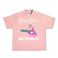 Salmon womens pew madafakas funny fantasy unicorn with rainbow gun   white v Urban Heavy Tee - linhVisuals
