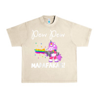 Sandshell womens pew madafakas funny fantasy unicorn with rainbow gun   white v Urban Heavy Tee - linhVisuals