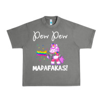 Tornado womens pew madafakas funny fantasy unicorn with rainbow gun   white v Urban Heavy Tee - linhVisuals