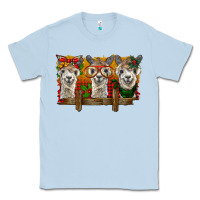 Dusty Blue Christmas alpacas Classic Tee - BarkalooDesign