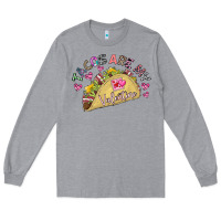 Heather Grey Tacos Are My Valentine Long Sleeve Tee - CowhideDigitalArt