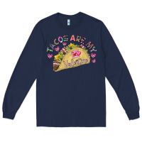 Navy Tacos Are My Valentine Long Sleeve Tee - CowhideDigitalArt