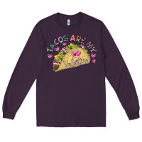 Plum Tacos Are My Valentine Long Sleeve Tee - CowhideDigitalArt