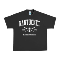 Nantucket Ma Vintage Crossed Oars & Boat Anchor Sports Pullover Hoodie Urban Heavy Tee | Teevron