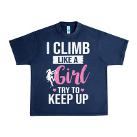 Navy climbing climb mountain climbing like a girl 345 climb climbing lover Urban Heavy Tee - linhVisuals