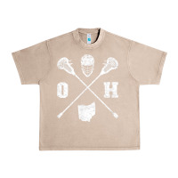 French Oak ohio lacrosse sticks & helmet state outline lax player t shirt Urban Heavy Tee - linhVisuals