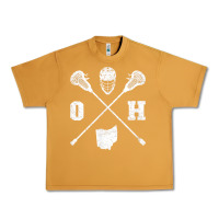 Peanut Butter ohio lacrosse sticks & helmet state outline lax player t shirt Urban Heavy Tee - linhVisuals