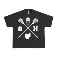 Pigment Black ohio lacrosse sticks & helmet state outline lax player t shirt Urban Heavy Tee - linhVisuals