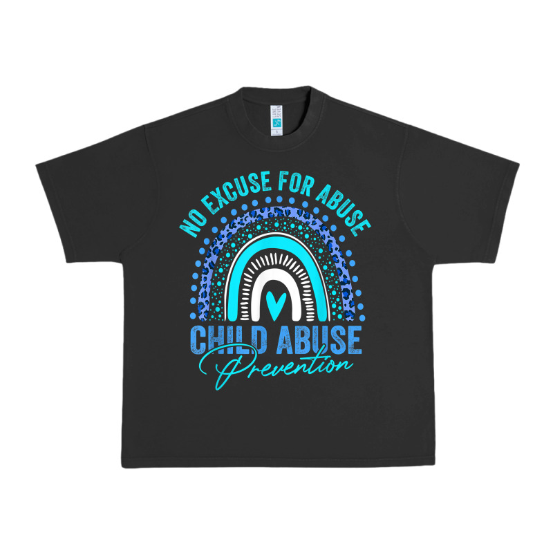 No Excuse Child Abuse Prevention Awareness Leopard Rainbow T Shirt Urban Heavy Tee by linhVisuals | Teevron