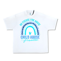 White no excuse child abuse prevention awareness leopard rainbow t shirt Urban Heavy Tee - linhVisuals