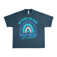 Midnight Navy no excuse child abuse prevention awareness leopard rainbow t shirt Urban Heavy Tee - linhVisuals