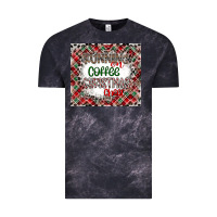 Cloud Black Running on Coffee And Christmas Vintage Tee - CowhideDigitalArt