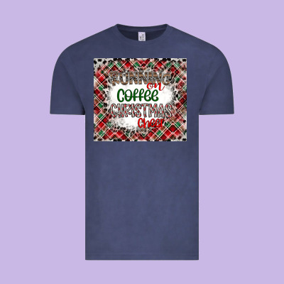 Running On Coffee And Christmas Vintage Tee Designed By Cowhidedigitalart