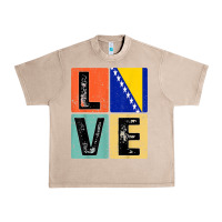 French Oak vintage retro i love bosnia flag for bosnian pride gift t shirt Urban Heavy Tee - linhVisuals