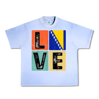 Grape Ice vintage retro i love bosnia flag for bosnian pride gift t shirt Urban Heavy Tee - linhVisuals