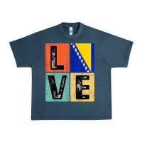 Midnight Navy vintage retro i love bosnia flag for bosnian pride gift t shirt Urban Heavy Tee - linhVisuals