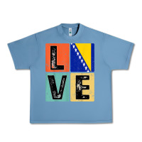 Pebble Blue vintage retro i love bosnia flag for bosnian pride gift t shirt Urban Heavy Tee - linhVisuals