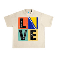Sandshell vintage retro i love bosnia flag for bosnian pride gift t shirt Urban Heavy Tee - linhVisuals