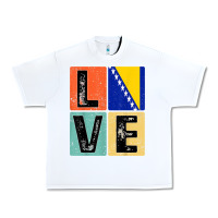 White vintage retro i love bosnia flag for bosnian pride gift t shirt Urban Heavy Tee - linhVisuals