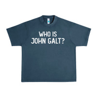 Midnight Navy who is john galt libertarian and book quote t shirt Urban Heavy Tee - linhVisuals