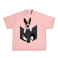 Salmon rat terrier dog in pocket, rattie puppy, ratting terrier t shirt Urban Heavy Tee - linhVisuals