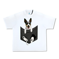 White rat terrier dog in pocket, rattie puppy, ratting terrier t shirt Urban Heavy Tee - linhVisuals