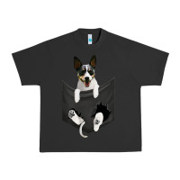 Pigment Black rat terrier dog in pocket, rattie puppy, ratting terrier t shirt Urban Heavy Tee - linhVisuals