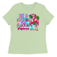 Matcha bea flamingo in a flock of pigeons Ladies Tee - CowhideDigitalArt