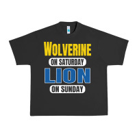 Pigment Black wolverine on saturday lion on sunday fans detroit vintage pullover hoo Urban Heavy Tee - linhVisuals