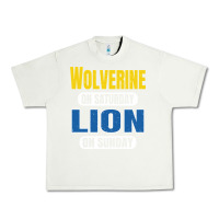Pistachio wolverine on saturday lion on sunday fans detroit vintage pullover hoo Urban Heavy Tee - linhVisuals