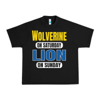 Black wolverine on saturday lion on sunday fans detroit vintage pullover hoo Urban Heavy Tee - linhVisuals