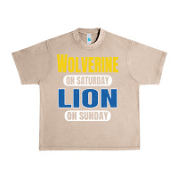 French Oak wolverine on saturday lion on sunday fans detroit vintage pullover hoo Urban Heavy Tee - linhVisuals
