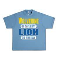 Pebble Blue wolverine on saturday lion on sunday fans detroit vintage pullover hoo Urban Heavy Tee - linhVisuals