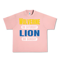 Salmon wolverine on saturday lion on sunday fans detroit vintage pullover hoo Urban Heavy Tee - linhVisuals